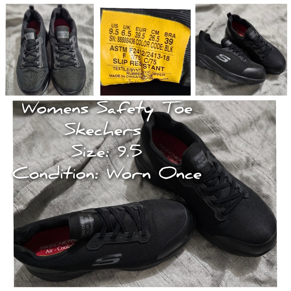 Skechers Black Women's Safety Toe Shoes